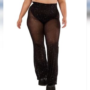 iHeartRaves Holo Star Mesh Bell Bottoms Sz 2x